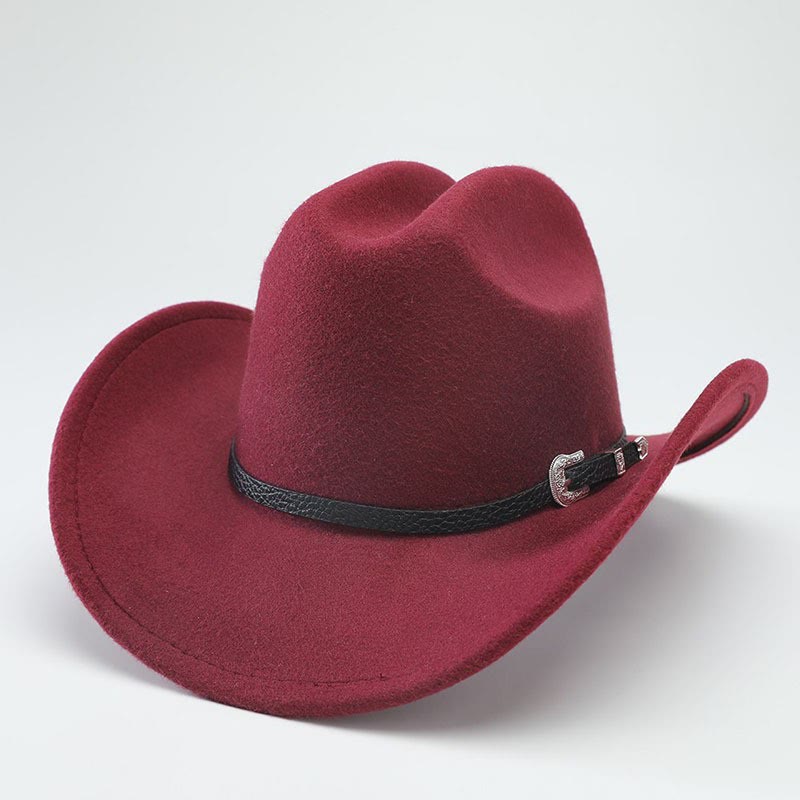 Retro-Zylinder im klassischen Western-Stil mit breiter Krempe - Wein - M (22"-22 7/8") - image 3