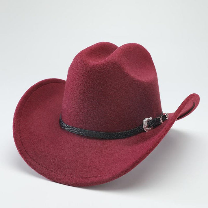 Retro-Zylinder im klassischen Western-Stil mit breiter Krempe - Wein - M (22"-22 7/8") - image 3
