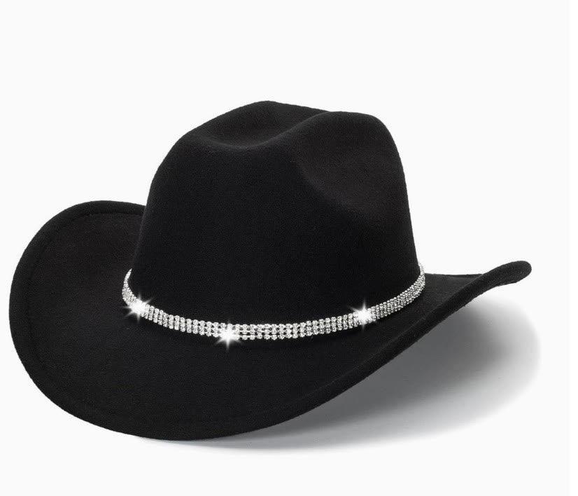 Western-Cowboy-Hut mit Strassband - Schwarz - M (22"-22 7/8") - image 0