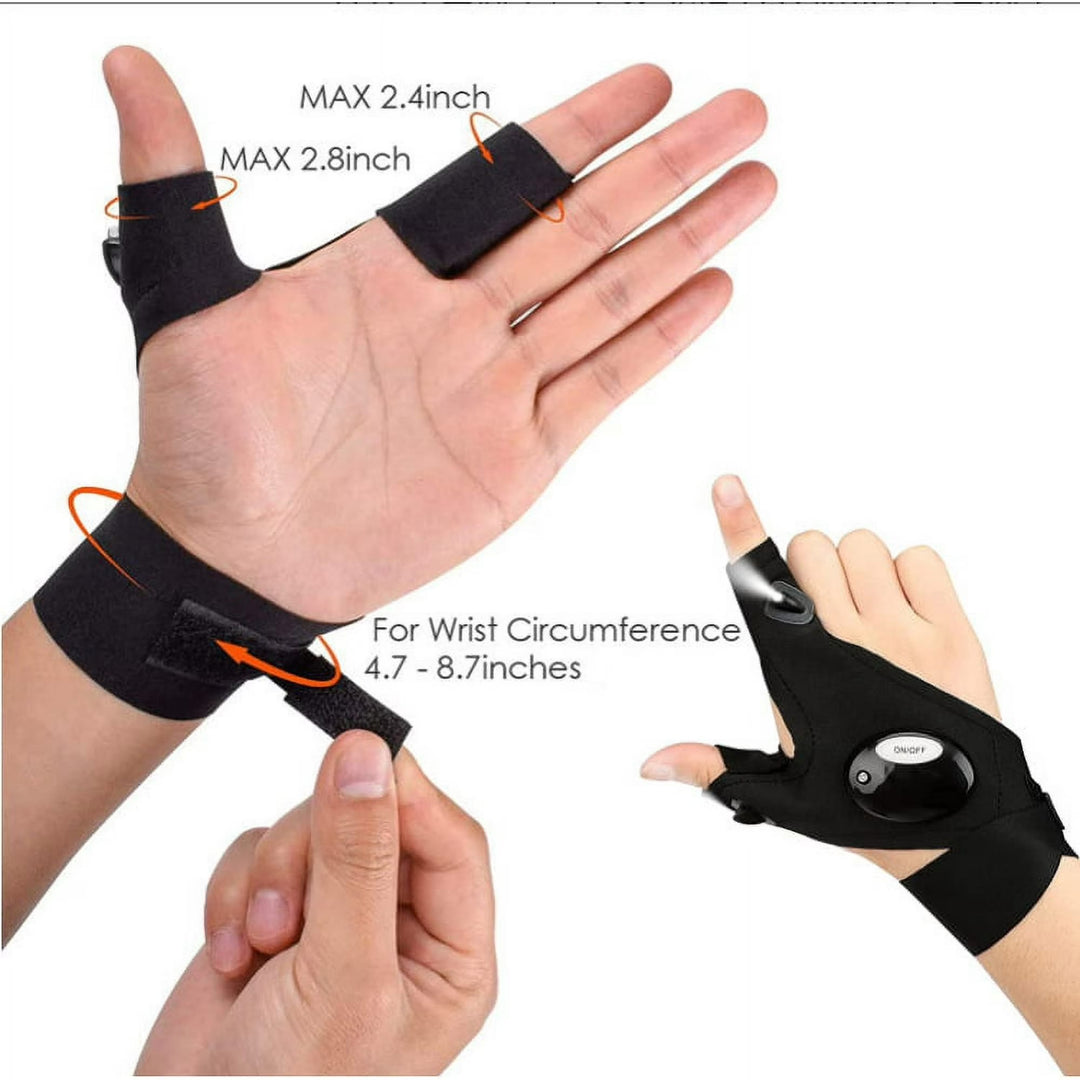 Atmungsaktiver LED-beleuchteter Halbfinger-Arbeitshandschuh für den Außenbereich - image 2