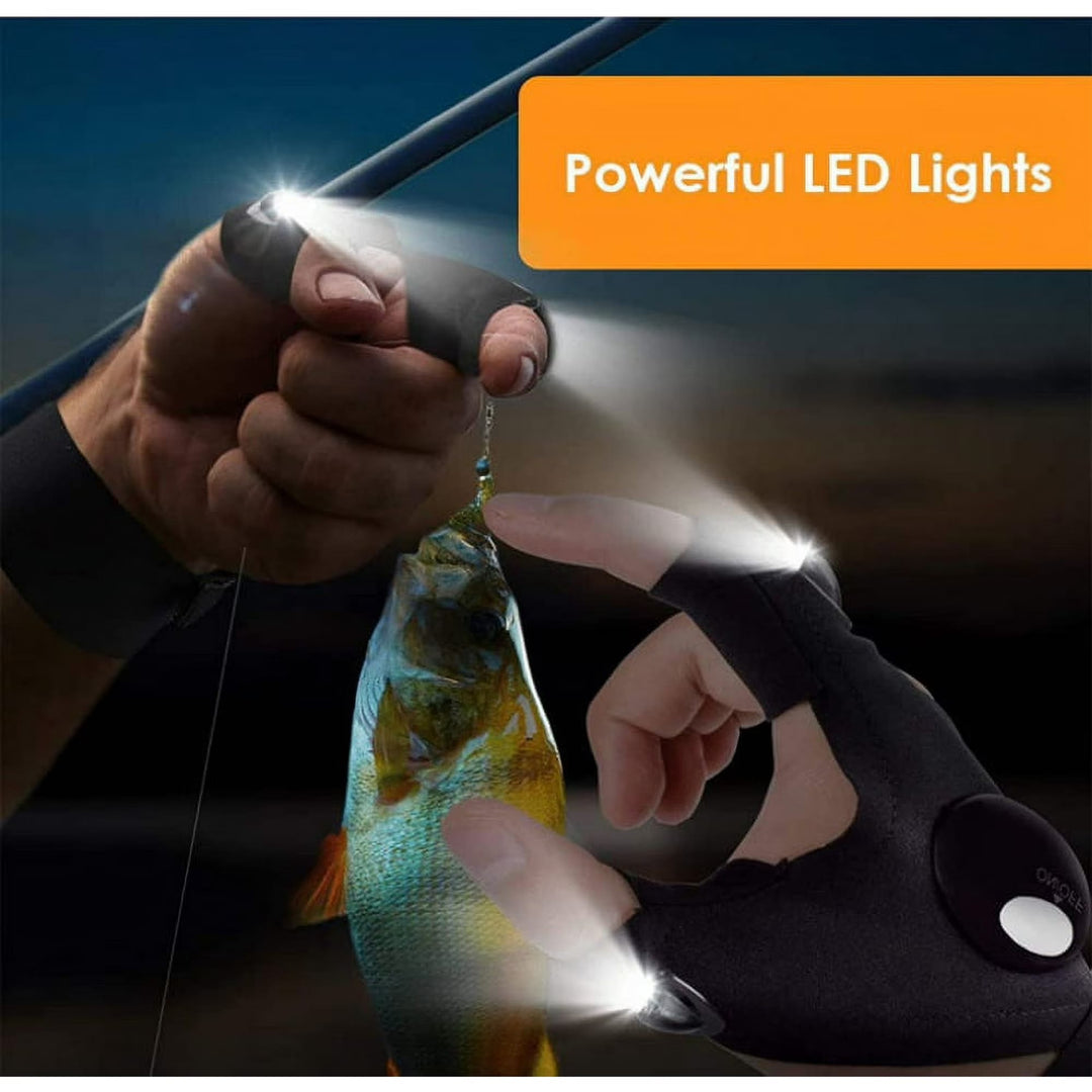 Atmungsaktiver LED-beleuchteter Halbfinger-Arbeitshandschuh für den Außenbereich - image 3