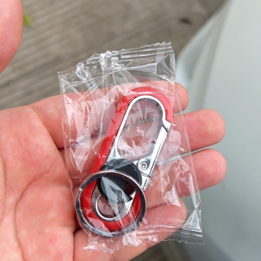 Kreativer Doppelring-Schlüsselanhänger aus Metall zum Umhängen am Auto - Rot - image 4