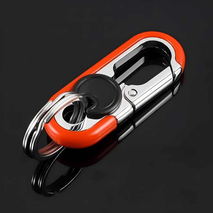Kreativer Doppelring-Schlüsselanhänger aus Metall zum Umhängen am Auto - Orange - image 2