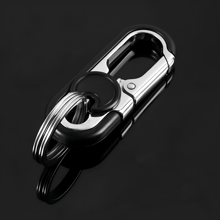 Kreativer Doppelring-Schlüsselanhänger aus Metall zum Umhängen am Auto - Schwarz - image 1