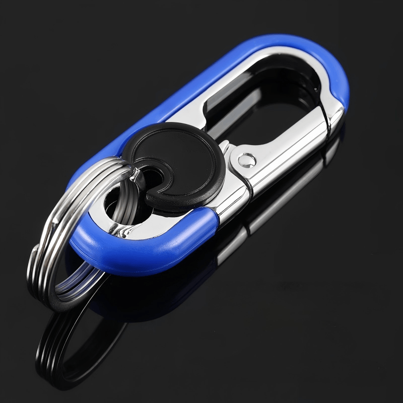 Kreativer Doppelring-Schlüsselanhänger aus Metall zum Umhängen am Auto - Blau - image 3