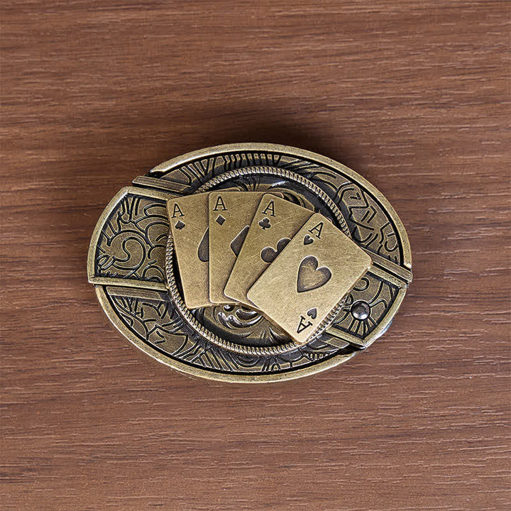 Four Aces Poker DIY Verstecktes Klappmesser Schnalle Ledergürtel - image 3