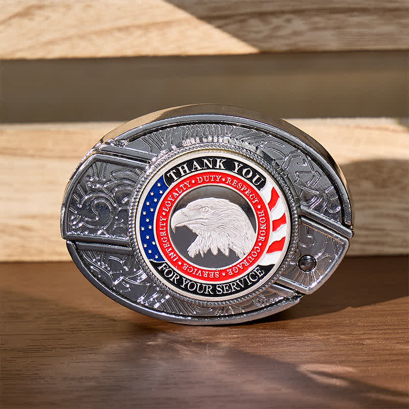 Ehren & Mut DIY Verstecktes Klappmesser Adlerschnalle Ledergürtel - Patriotischer Adler - Ohne Gürtel - Nicht im Lieferumfang enthalten: Gürtel - image 0