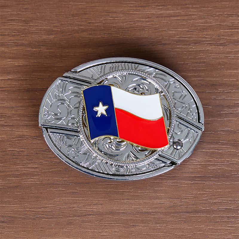 Texas-Staatsflagge DIY Verstecktes Klappmesser Schnalle Ledergürtel - image 10