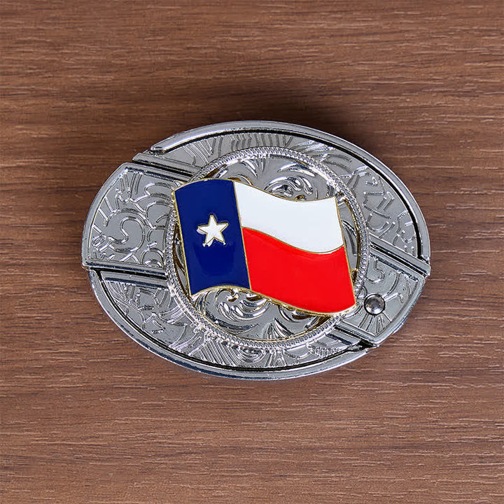 Texas-Staatsflagge DIY Verstecktes Klappmesser Schnalle Ledergürtel - image 10