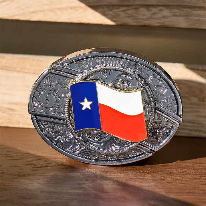 Texas-Staatsflagge DIY Verstecktes Klappmesser Schnalle Ledergürtel - Texas-Staatsflagge - Ohne Gürtel - Nicht im Lieferumfang enthalten: Gürtel - image 0