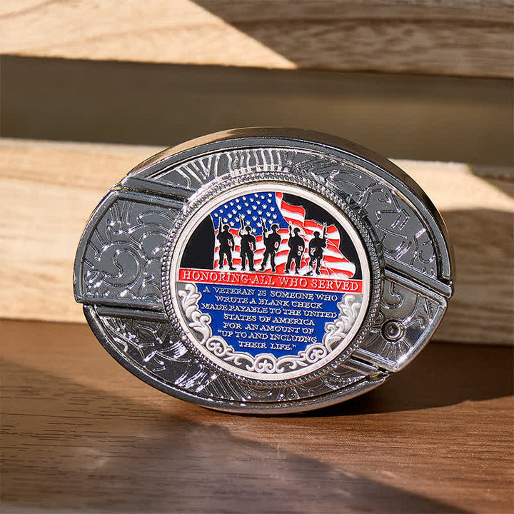 Patriotisches Zitat DIY Verstecktes Klappmesser Flaggenschnalle Ledergürtel - Patriotisches Zitat - Ohne Gürtel - Nicht im Lieferumfang enthalten: Gürtel - image 0