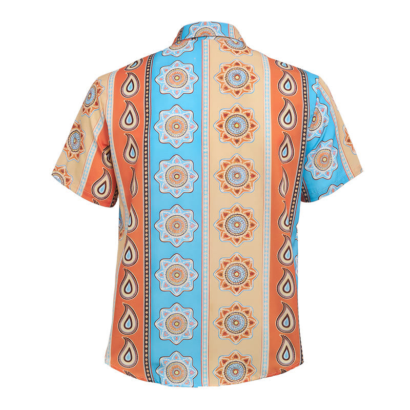Herrenhemd mit Vintage-Western-Print, kurzen Ärmeln und Knopfleiste - image 10