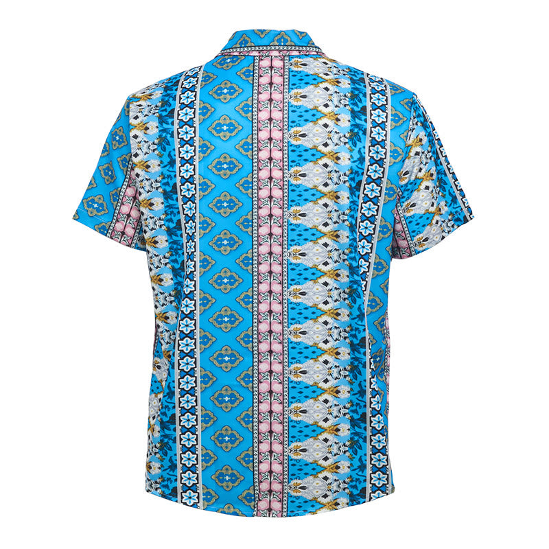 Herren-Sommerhemd mit Western-Grafikprint, Kurzarm - image 9
