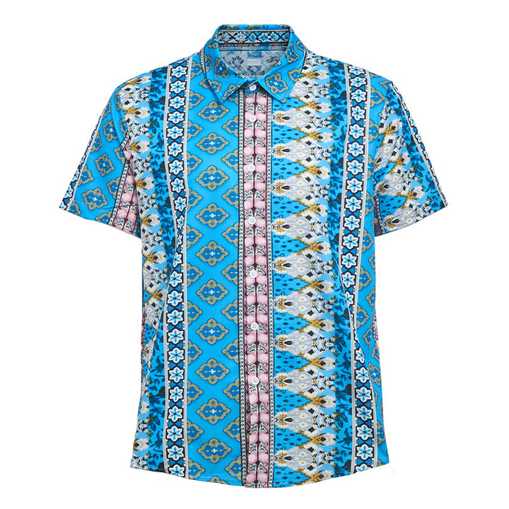 Herren-Sommerhemd mit Western-Grafikprint, Kurzarm - image 8