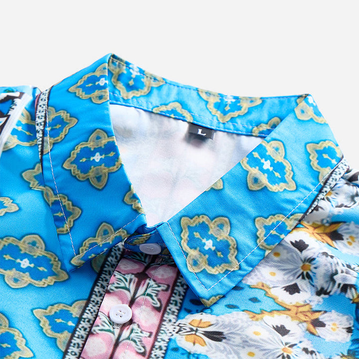 Herren-Sommerhemd mit Western-Grafikprint, Kurzarm - image 7
