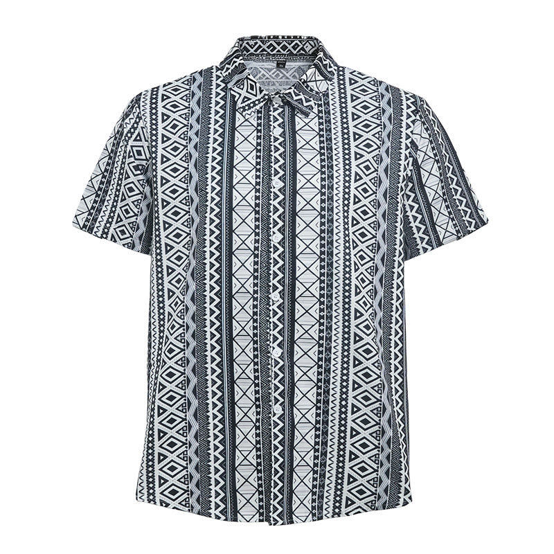 Lässiges Herren-Sommerhemd mit Grafikprint, kurzen Ärmeln und Knopfleiste - image 8