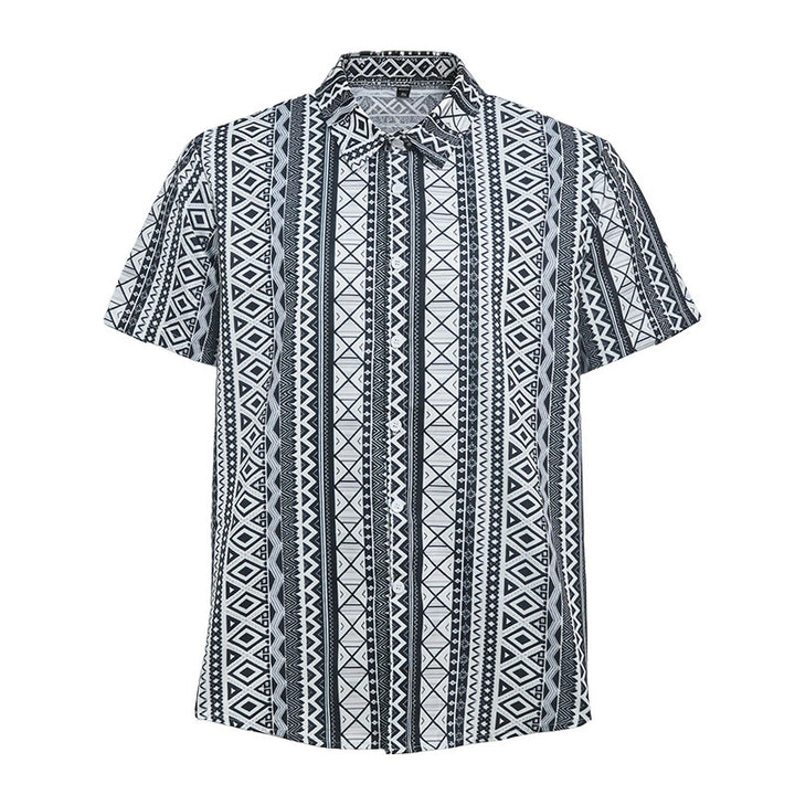 Lässiges Herren-Sommerhemd mit Grafikprint, kurzen Ärmeln und Knopfleiste - image 8
