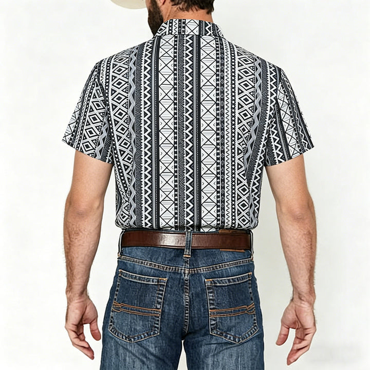 Lässiges Herren-Sommerhemd mit Grafikprint, kurzen Ärmeln und Knopfleiste - image 2