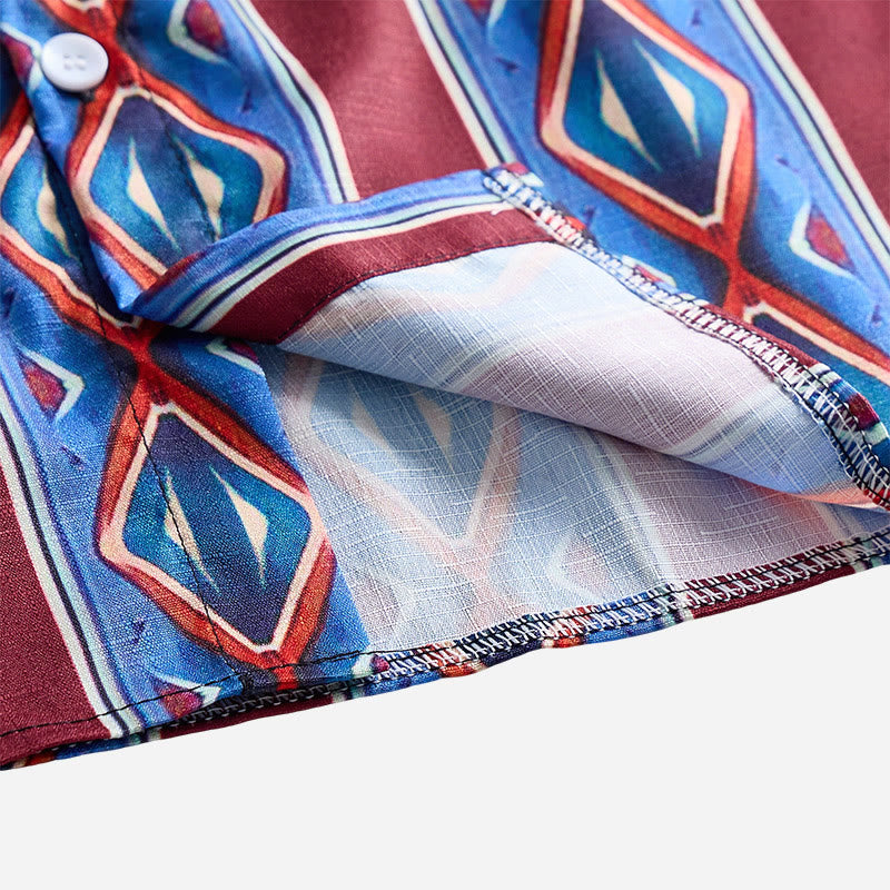 Retro-Cowboyhemd für Herren, rot-blau gestreift, langärmelig - image 4