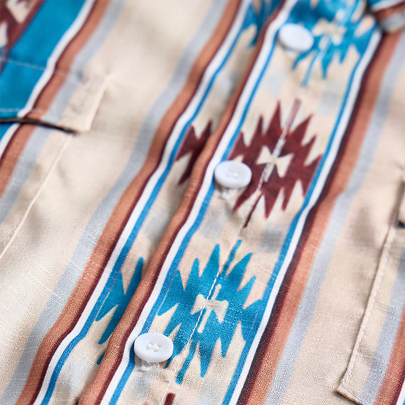 Herren-Freizeithemd mit Vintage-Western-Streifenmuster und langen Ärmeln - image 6