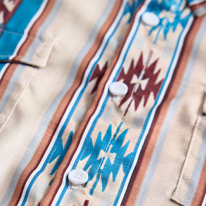 Herren-Freizeithemd mit Vintage-Western-Streifenmuster und langen Ärmeln - image 6