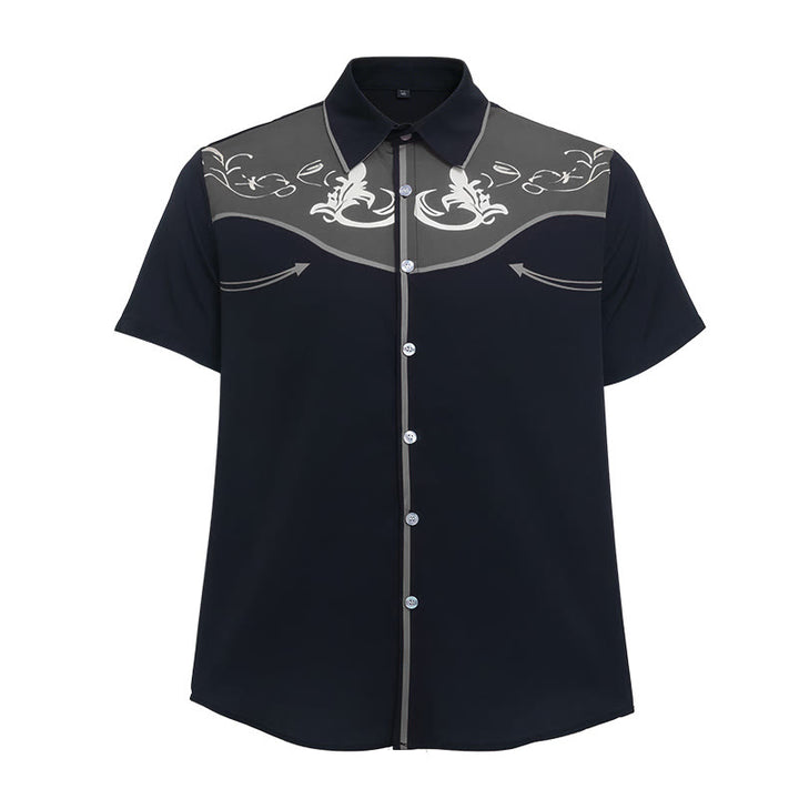 Herren-Kurzarmhemd im Western-Stil mit Print und Knopfleiste - image 20