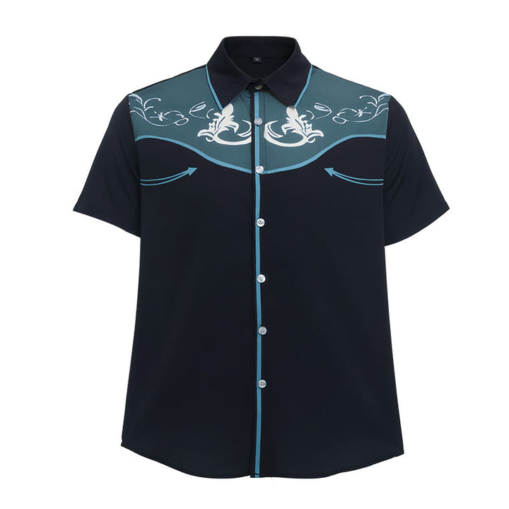 Herren-Kurzarmhemd im Western-Stil mit Print und Knopfleiste - image 19
