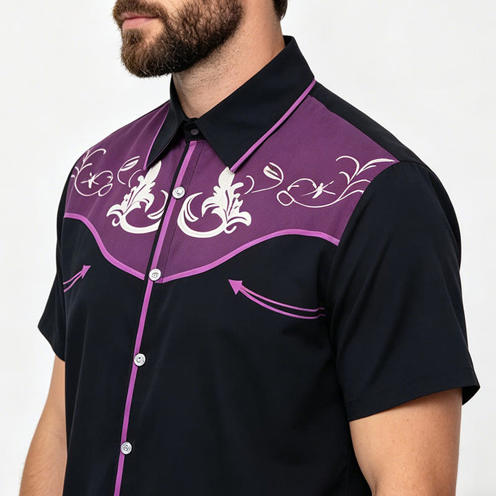 Herren-Kurzarmhemd im Western-Stil mit Print und Knopfleiste - image 11