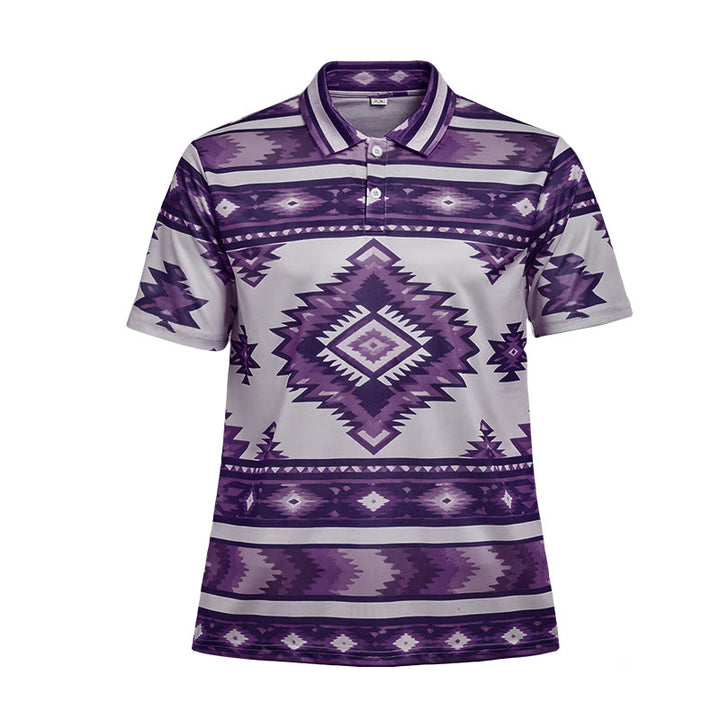 Kurzarm-Freizeit-Poloshirt mit geometrischem Muster für Herren - image 37