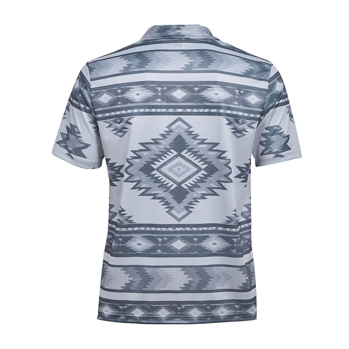 Kurzarm-Freizeit-Poloshirt mit geometrischem Muster für Herren - image 35