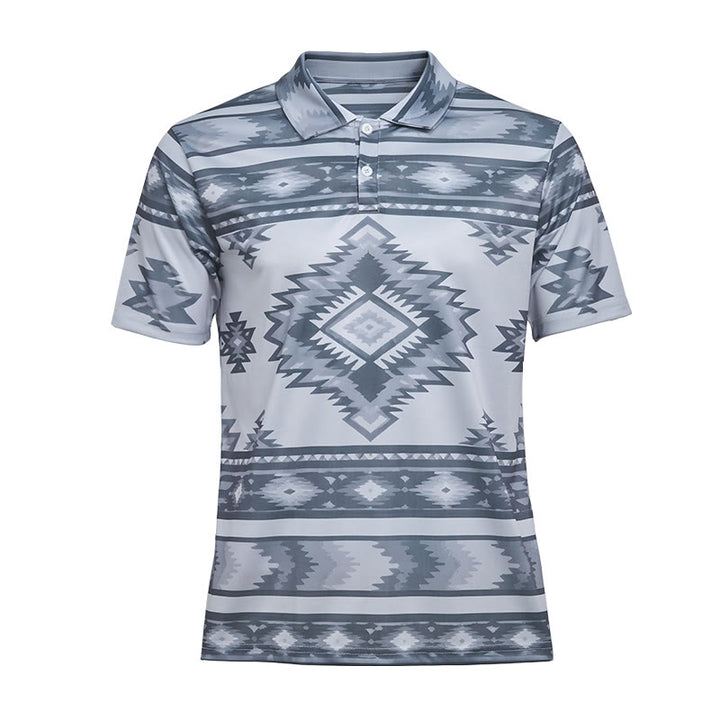 Kurzarm-Freizeit-Poloshirt mit geometrischem Muster für Herren - image 34