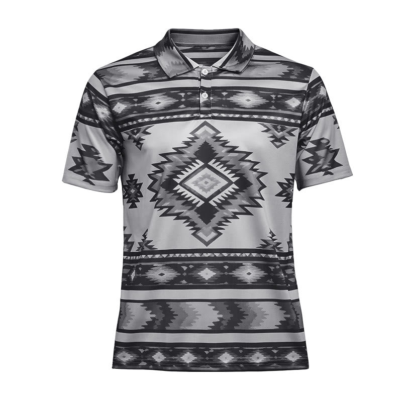 Kurzarm-Freizeit-Poloshirt mit geometrischem Muster für Herren - image 38