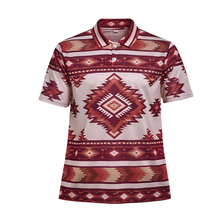 Kurzarm-Freizeit-Poloshirt mit geometrischem Muster für Herren - image 31