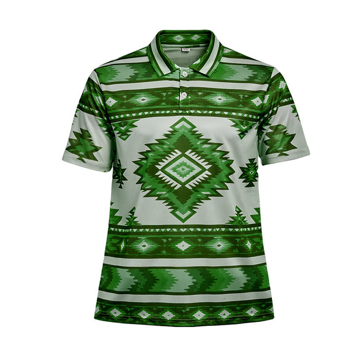 Kurzarm-Freizeit-Poloshirt mit geometrischem Muster für Herren - image 39