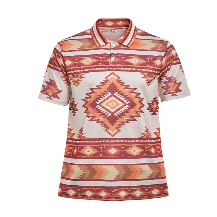 Kurzarm-Freizeit-Poloshirt mit geometrischem Muster für Herren - image 32
