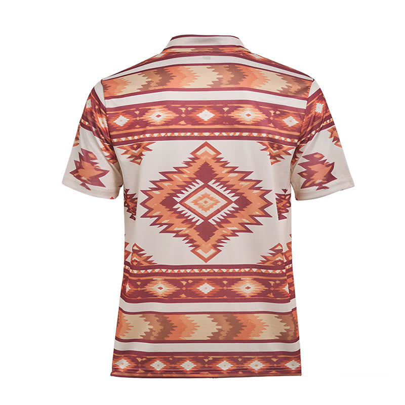 Kurzarm-Freizeit-Poloshirt mit geometrischem Muster für Herren - image 33