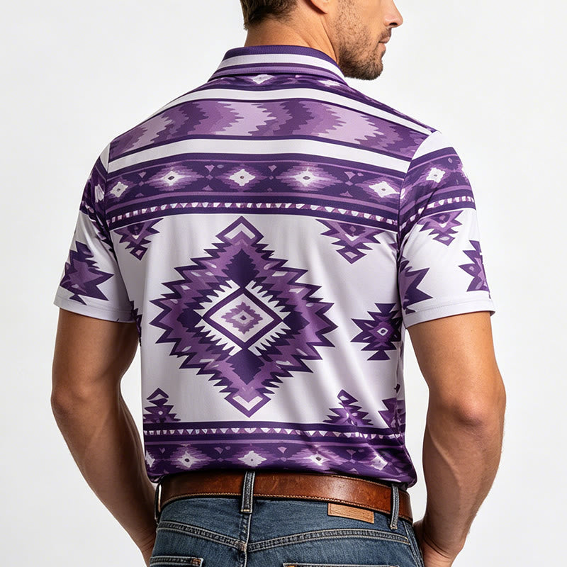 Kurzarm-Freizeit-Poloshirt mit geometrischem Muster für Herren - image 19