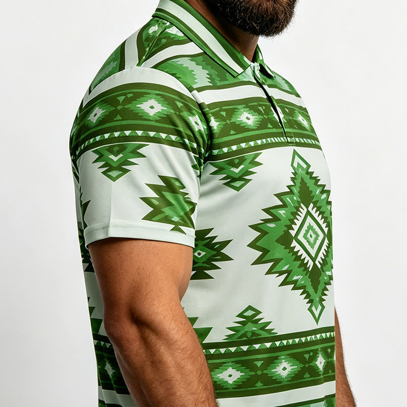 Kurzarm-Freizeit-Poloshirt mit geometrischem Muster für Herren - image 26