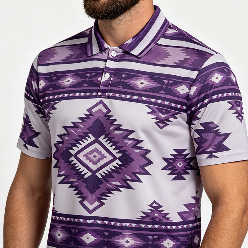 Kurzarm-Freizeit-Poloshirt mit geometrischem Muster für Herren - image 20