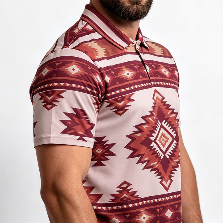 Kurzarm-Freizeit-Poloshirt mit geometrischem Muster für Herren - image 3
