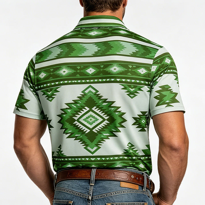 Kurzarm-Freizeit-Poloshirt mit geometrischem Muster für Herren - image 25