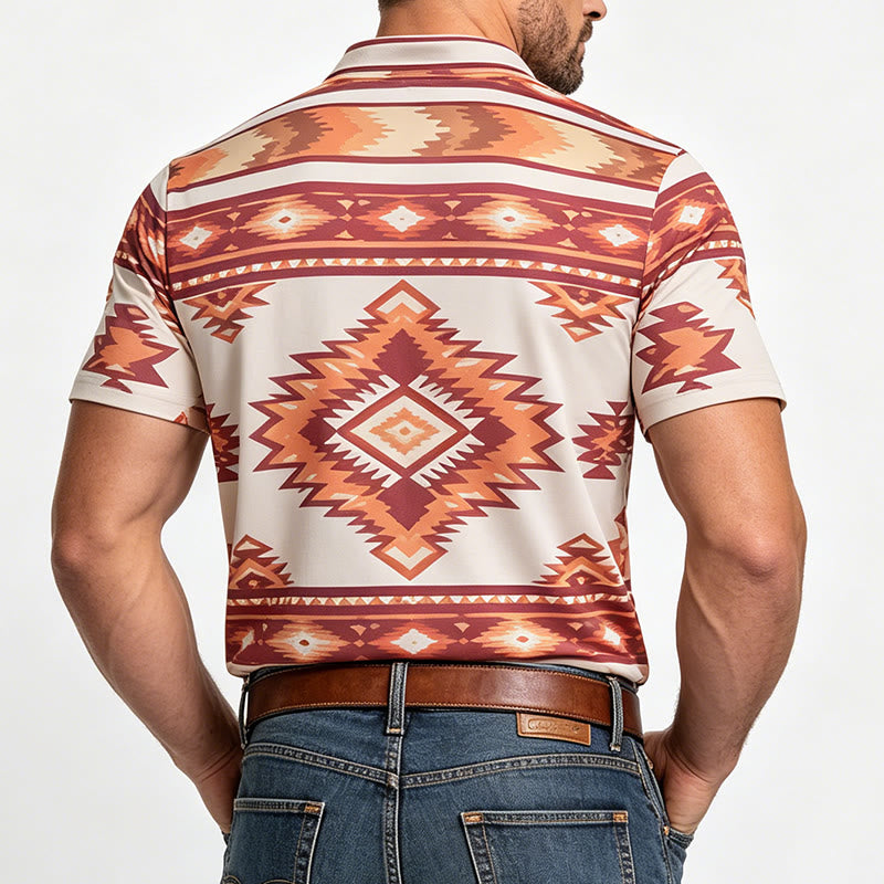 Kurzarm-Freizeit-Poloshirt mit geometrischem Muster für Herren - image 11