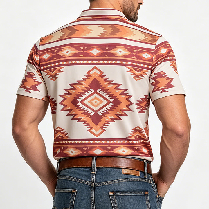 Kurzarm-Freizeit-Poloshirt mit geometrischem Muster für Herren - image 11