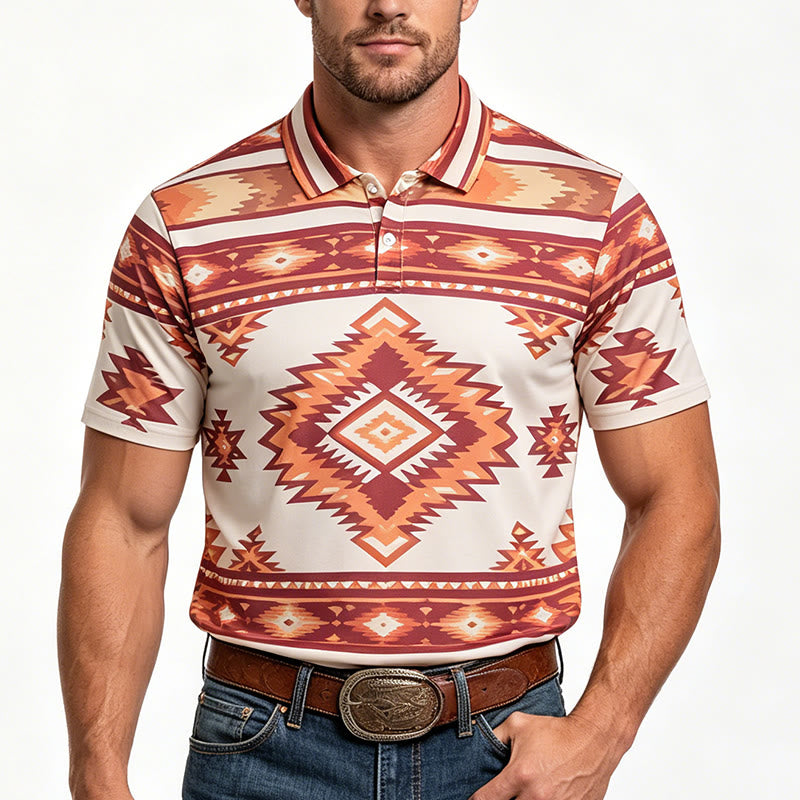 Kurzarm-Freizeit-Poloshirt mit geometrischem Muster für Herren - image 10