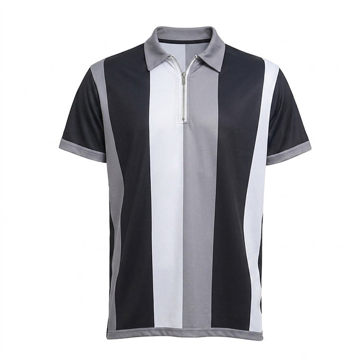 Herren-Polohemd im Vintage-Stil mit vertikalen Streifen und kurzen Ärmeln - image 35