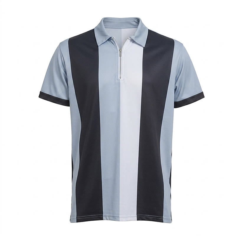 Herren-Polohemd im Vintage-Stil mit vertikalen Streifen und kurzen Ärmeln - image 33