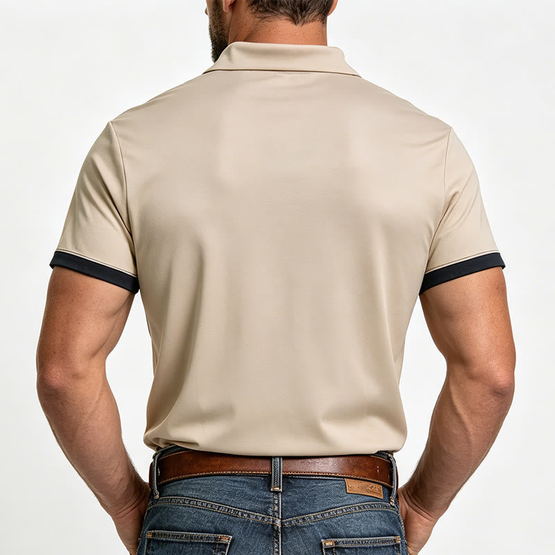 Herren-Polohemd im Vintage-Stil mit vertikalen Streifen und kurzen Ärmeln - image 16