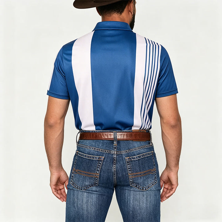 Vintage-Polohemd für Herren mit gestreiftem Argyle-Muster - image 2