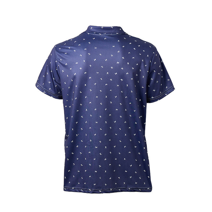 Herren-Polohemd mit Allover-Print, kurzärmelig, lässig - image 12