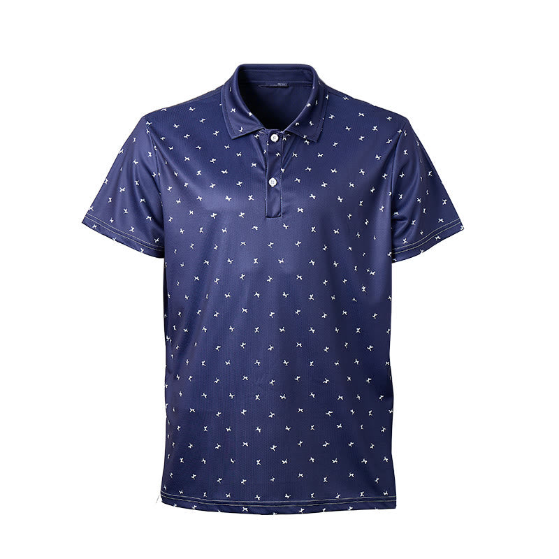 Herren-Polohemd mit Allover-Print, kurzärmelig, lässig - image 11